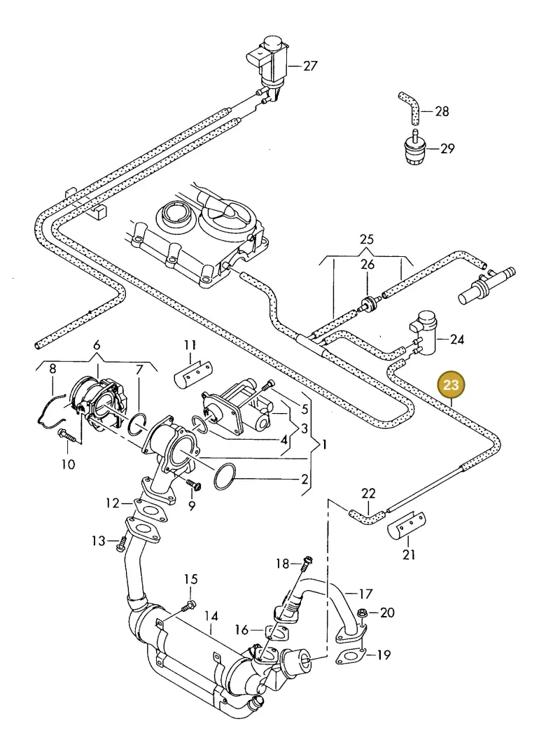 03G131055Q — Volkswagen DIES.-IND.-MOT.1,9>2,0 (1990-2007) diagram 423131100, position 23