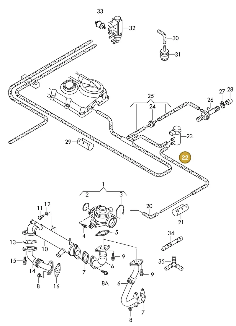 03G131055Q — Volkswagen DIES.-IND.-MOT.1,9>2,0 08> (2007-) diagram 425131150, position 22