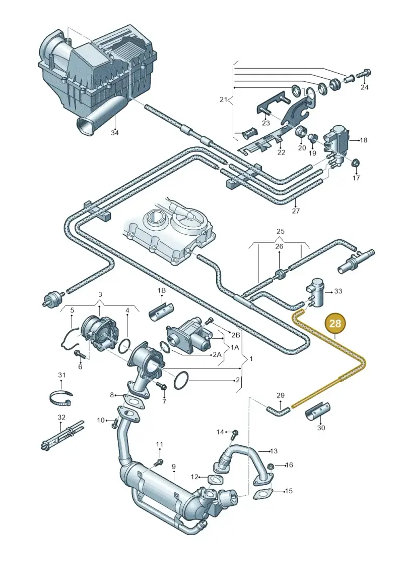 03G131055Q — Volkswagen Passat estate (2008-2011) diagram 460131700, position 28