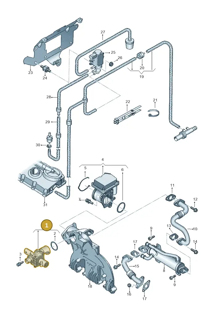 03G131501E — Volkswagen Sharan (2008-2010) diagram 475131400, position 1