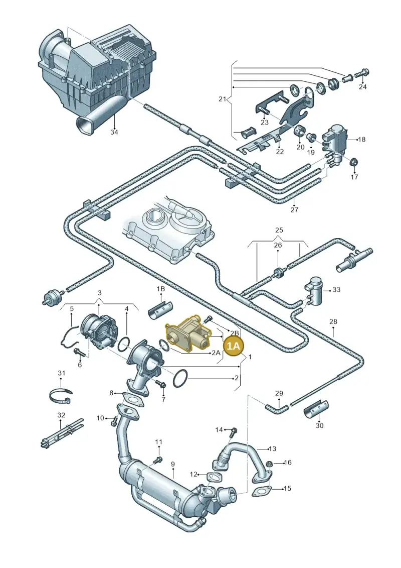 03G131502B — Volkswagen Passat estate (2008-2011) diagram 460131700, position 1A