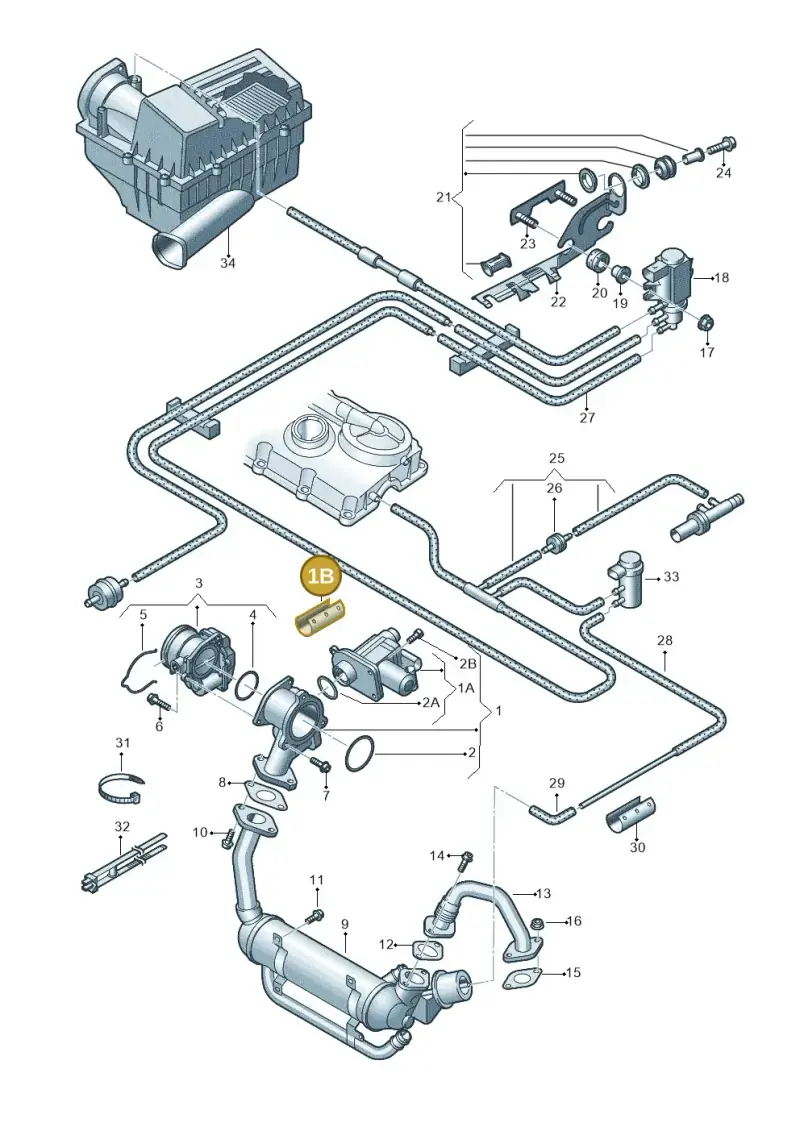 03G131531B — Volkswagen Passat estate (2008-2011) diagram 460131700, position 1B