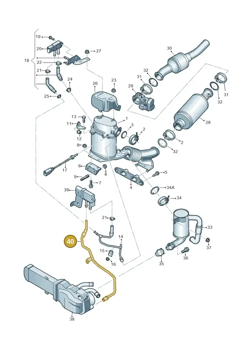 03G131553 — Volkswagen Golf (2011-2013) diagram 646253630, position 40