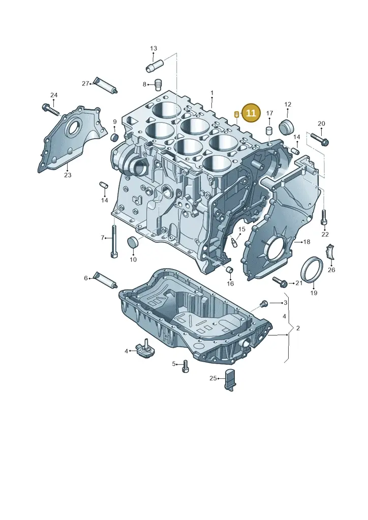 03H103141 — Volkswagen Touareg BlueMotion (2014-2018) diagram 787103100, position 11