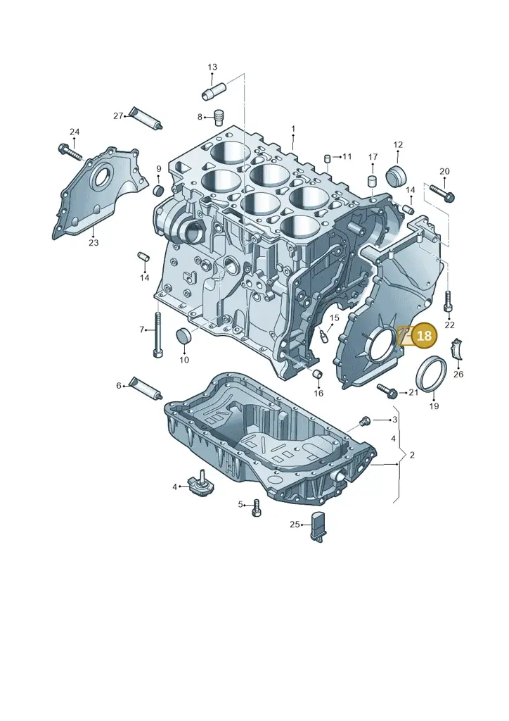 03H103173B — Volkswagen Touareg BlueMotion (2014-2018) diagram 787103100, position 18