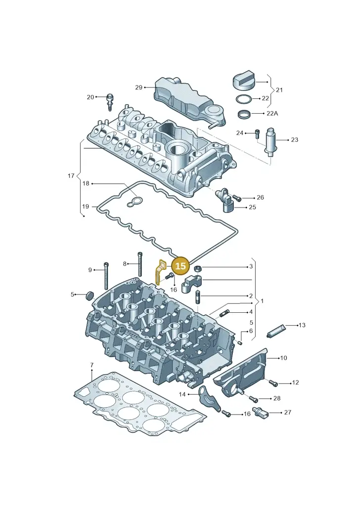 03H103392B — Volkswagen Teramont (2016-2021) diagram 809103600, position 15