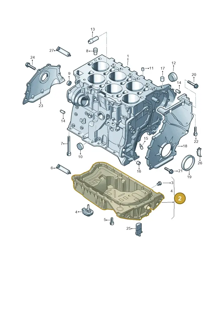03H103601AJ — Volkswagen Touareg BlueMotion (2014-2018) diagram 787103100, position 2