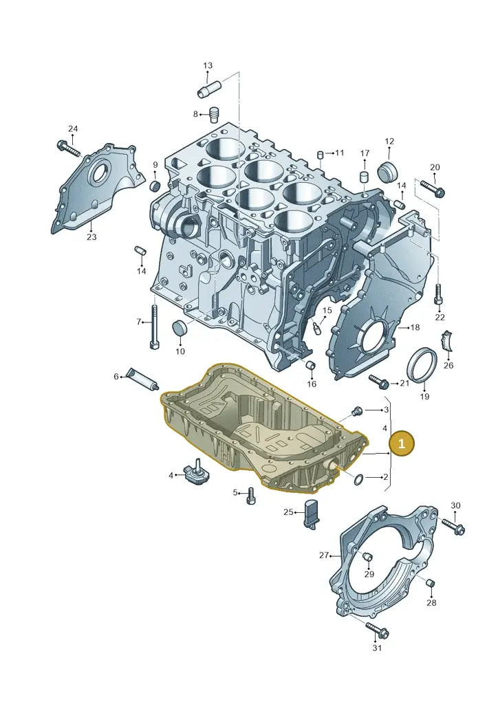 03H103601M — Volkswagen Phaeton 4motion (2010-2016) diagram 460103300, position 1