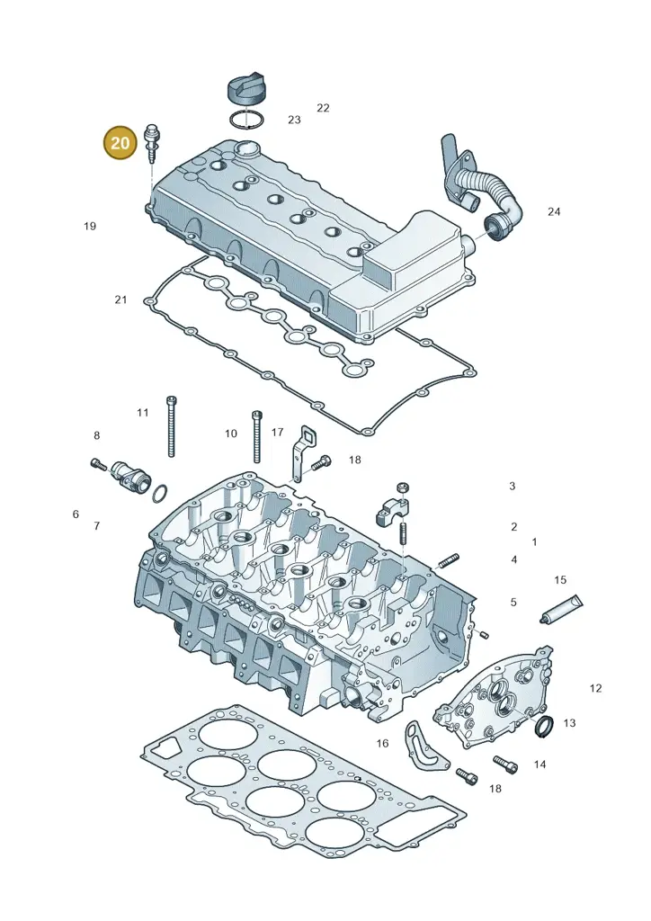 03H103831 — Volkswagen Touareg BlueMotion (2014-2018) diagram 693103500, position 20