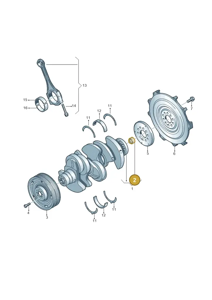 03H105313 — Volkswagen Touareg BlueMotion (2014-2018) diagram 693105050, position 2