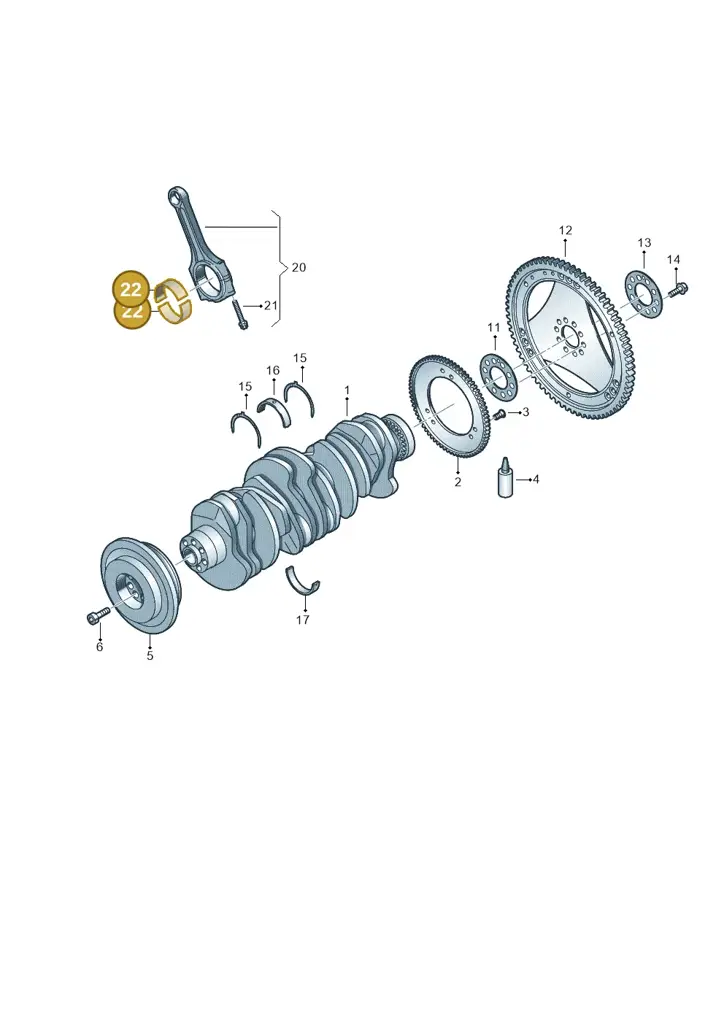 03H105701EROT — Volkswagen Touareg BlueMotion (2014-2018) diagram 693105100, position 22