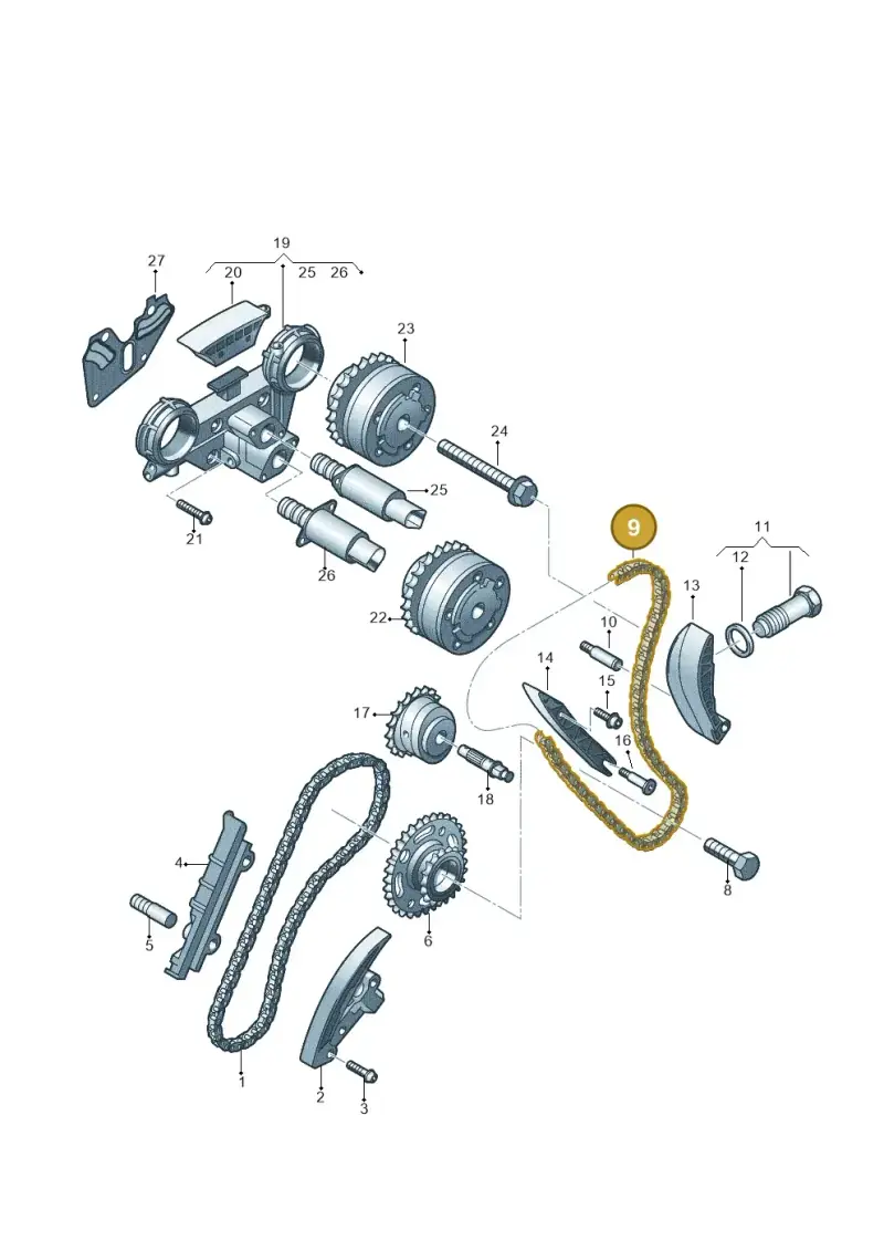 03H109503B — Volkswagen Atlas Cross Sport (2019-2023) diagram 710109600, position 9