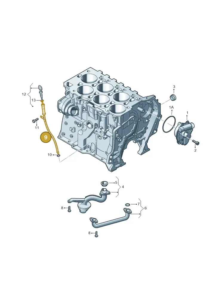 03H115629L — Volkswagen Touareg BlueMotion (2014-2018) diagram 460115400, position 9