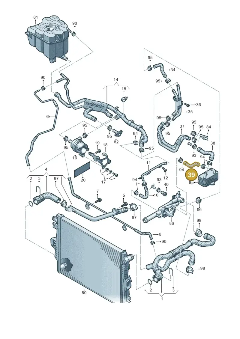 03H121096D — Volkswagen Touareg BlueMotion (2014-2018) diagram 693121420, position 39
