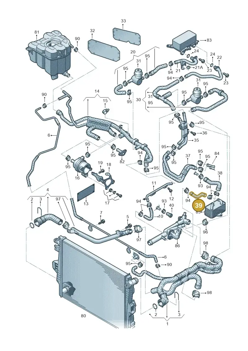 03H121096D — Volkswagen Touareg BlueMotion (2014-2018) diagram 693121400, position 39