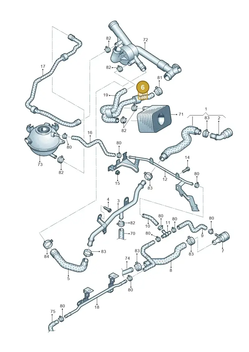 03H121096E — Volkswagen Passat saloon (2010-2015) diagram 460121340, position 6