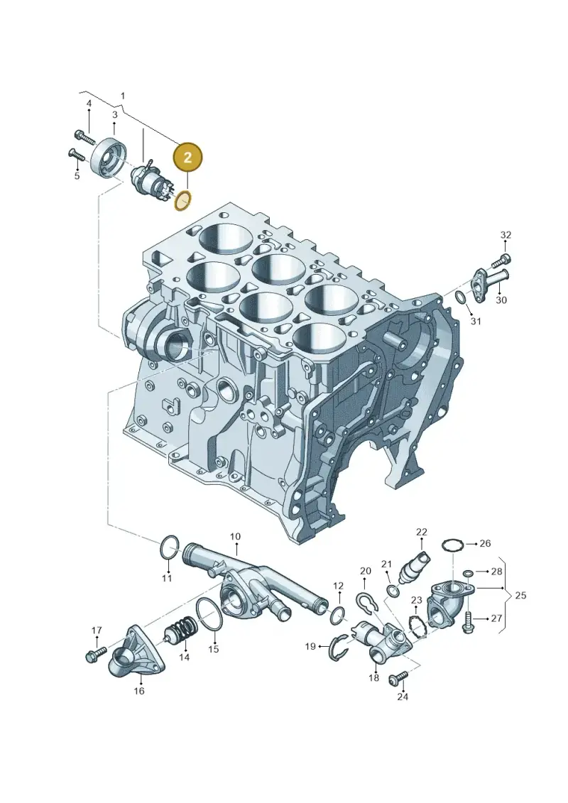 03H121119 — Volkswagen Touareg BlueMotion (2014-2018) diagram 693121100, position 2