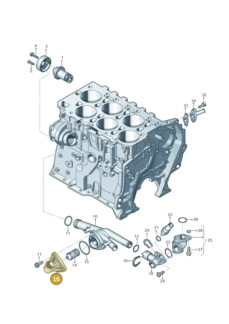 03H121121C — Volkswagen Phaeton 4motion (2010-2016) diagram 460121110, position 16