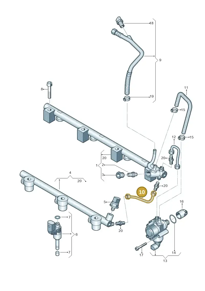 03H133321F — Volkswagen Touareg BlueMotion (2014-2018) diagram 693133920, position 10