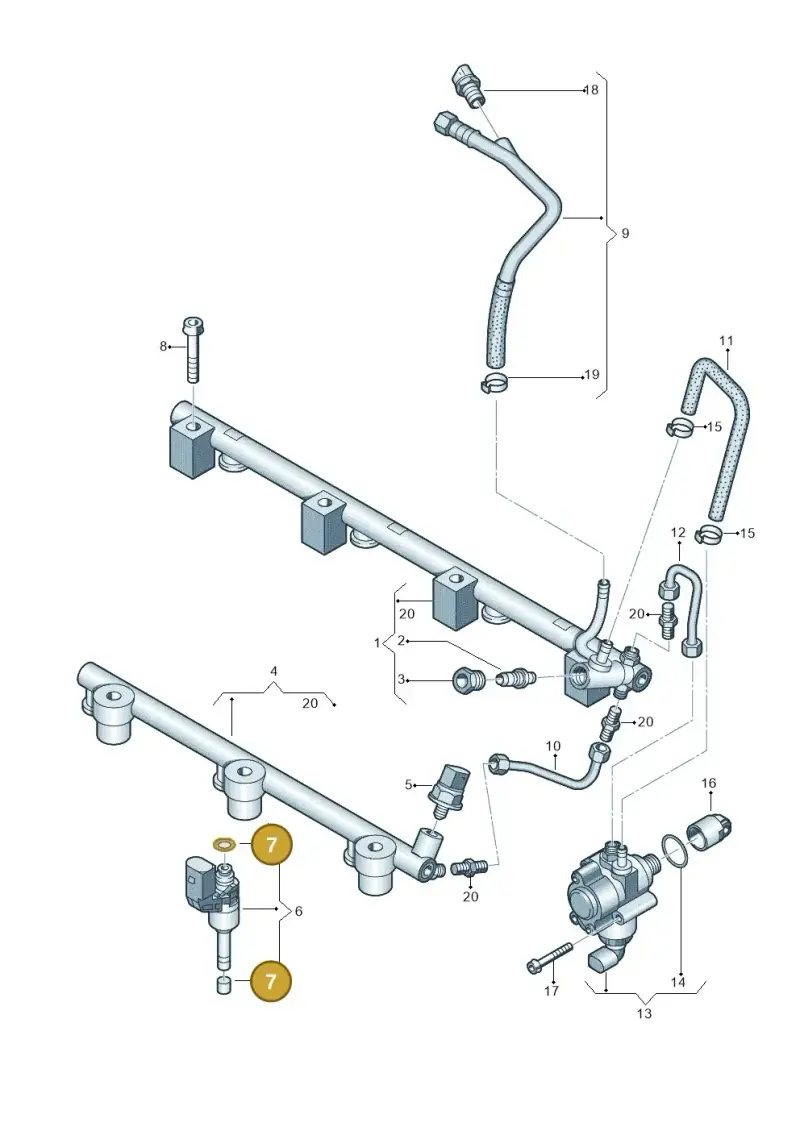 03H198149 — Volkswagen Touareg BlueMotion (2014-2018) diagram 693133920, position 7