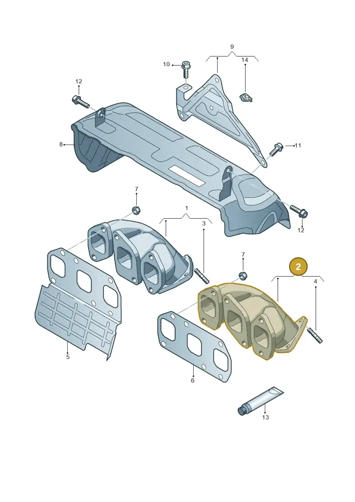 03H253032E — Volkswagen Touareg BlueMotion (2014-2018) diagram 460253300, position 2