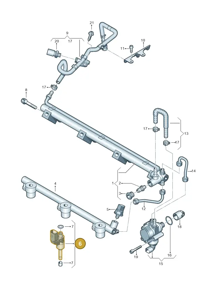 03H906036AA — Volkswagen Atlas (2016-2023) diagram 627133900, position 6