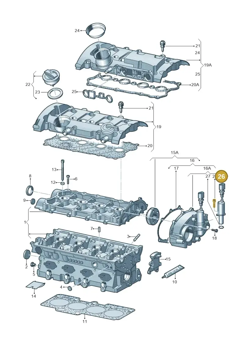 03H906455 — Volkswagen Passat estate (2008-2011) diagram 420103550, position 26