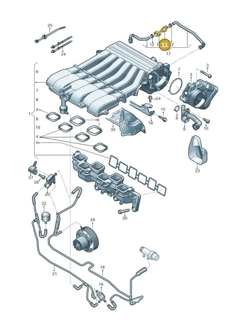 03H906517A — Volkswagen Atlas Cross Sport (2019-2023) diagram 829133000, position 11