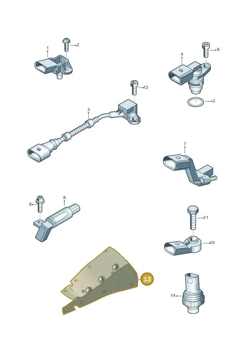 03H971461A — Volkswagen Touareg (2012-2014) diagram 693906000, position 13