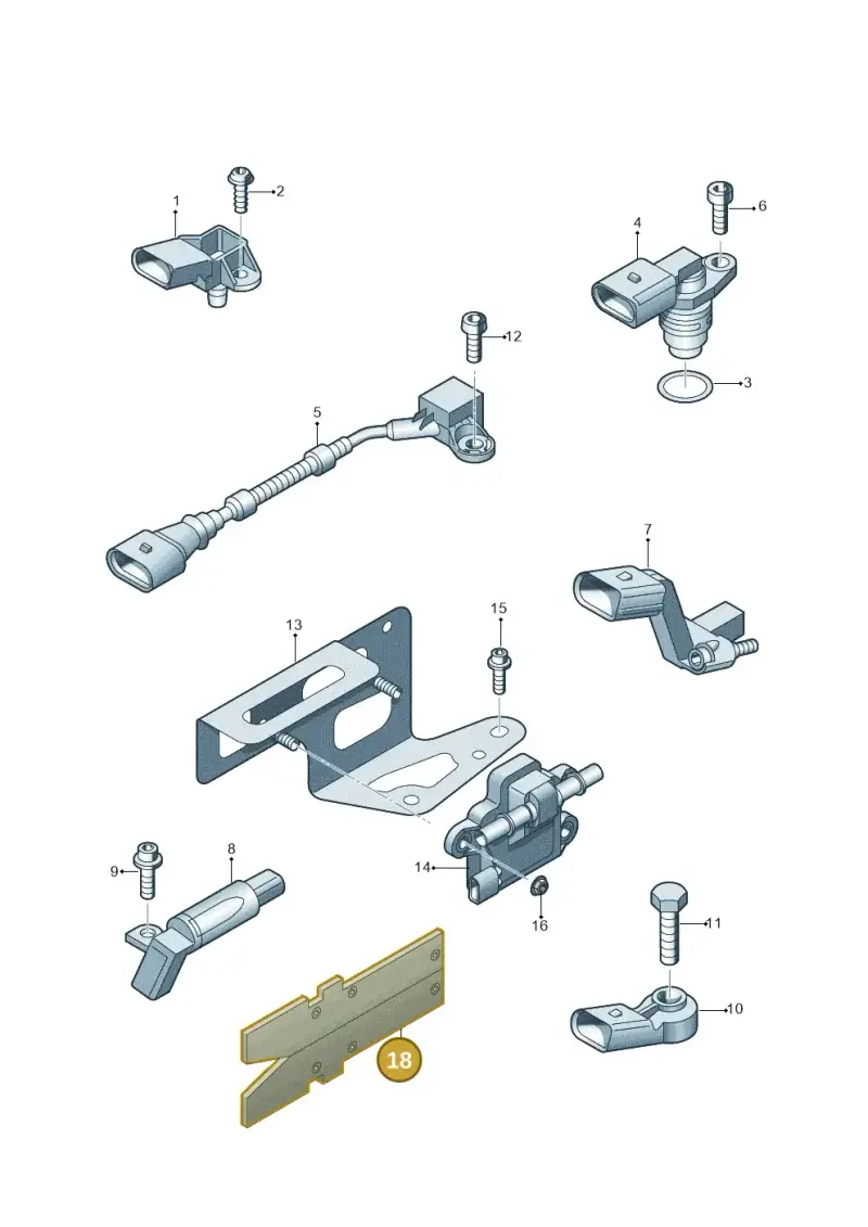 03H971461A — Volkswagen Passat saloon (2010-2015) diagram 702906000, position 18