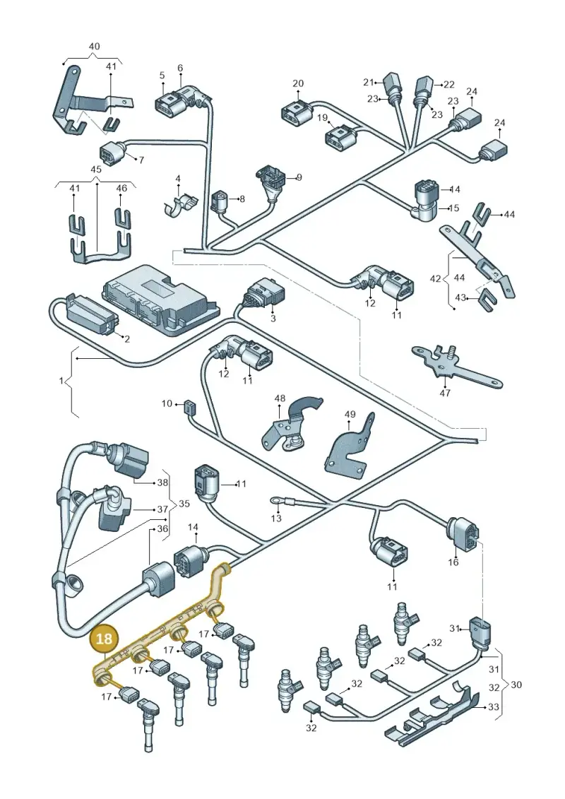 03H971824L — Volkswagen Magotan 1.4 (2011-2012) diagram 412971110, position 18