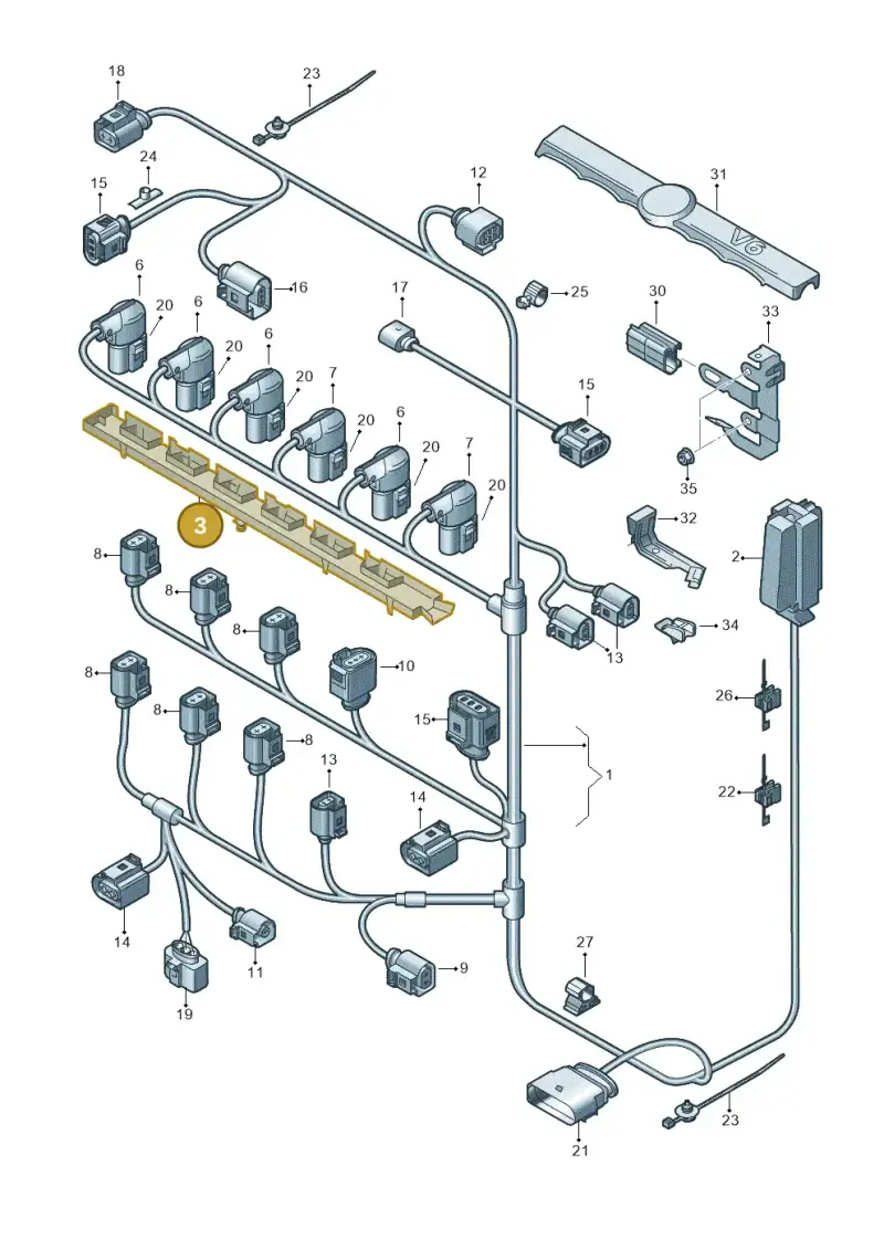 03H971824L — Volkswagen New Passat (2011-2015) diagram 691971100, position 3