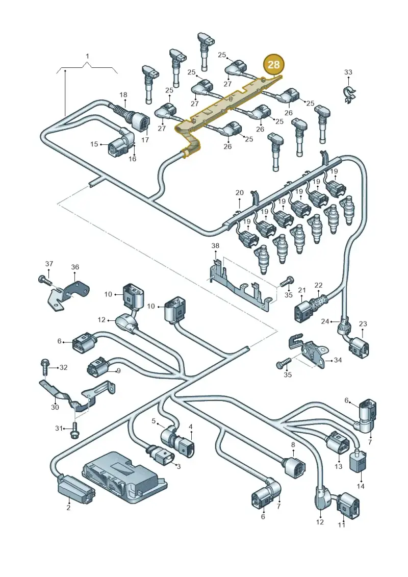 03H971839C — Volkswagen Passat CC (2011-2016) diagram 278971300, position 28