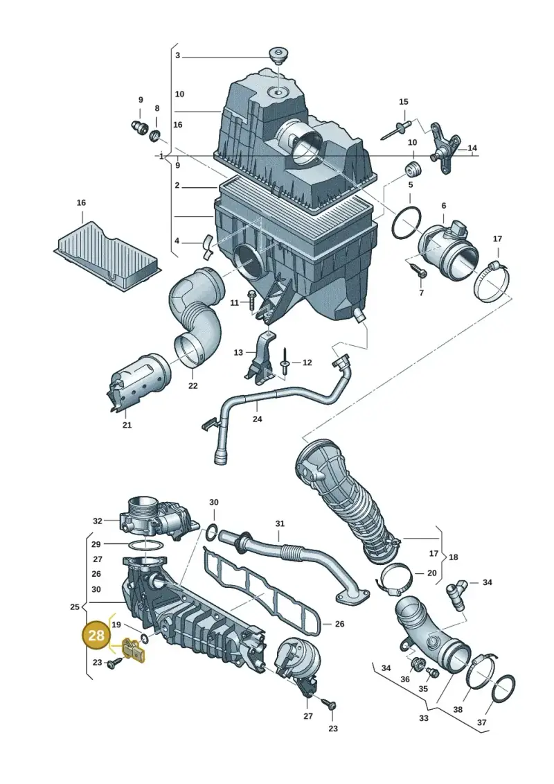 03K906051 — Volkswagen Transport. multivan (2019-2024) diagram 7fp129000, position 28