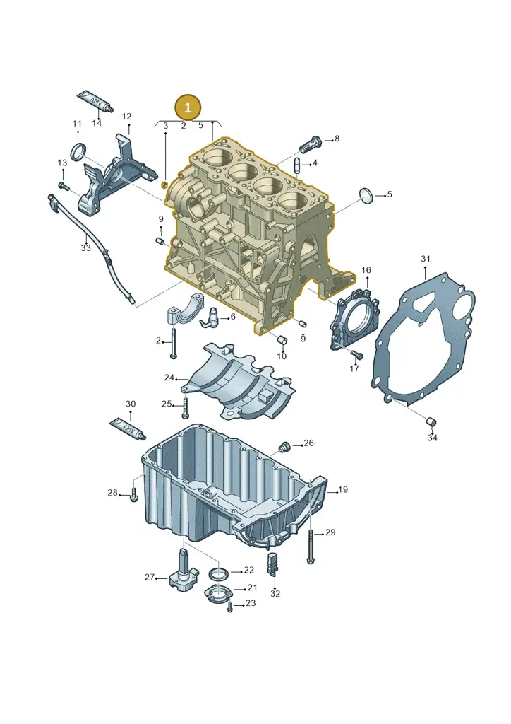 03L103011AM — Volkswagen Amarok twin cab (2022-) diagram 683103200, position 1