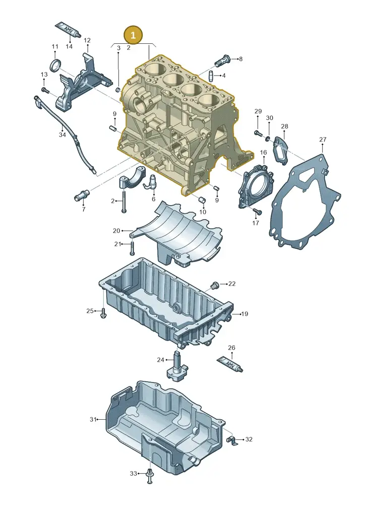 03L103011AS — Volkswagen New beetle (2011-2016) diagram 651103200, position 1