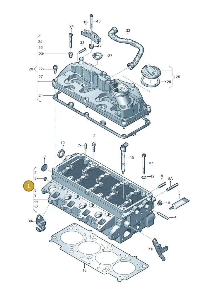 03L103265M — Volkswagen Caravelle (2015-2019) diagram 679103600, position 1