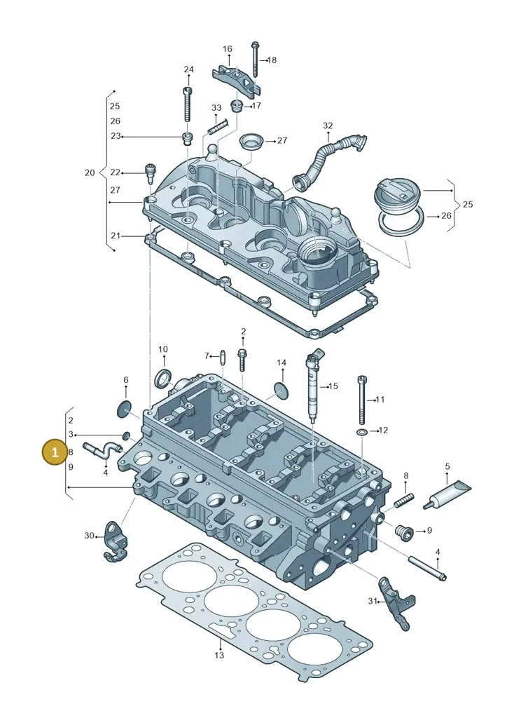 03L103351P — Volkswagen Amarok twin cab (2012-2016) diagram 749103600, position 1