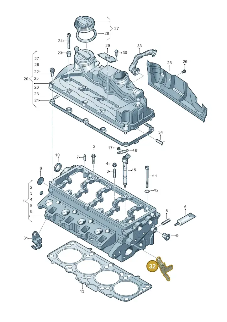 03L103369S — Volkswagen New beetle (2011-2016) diagram 634103600, position 32