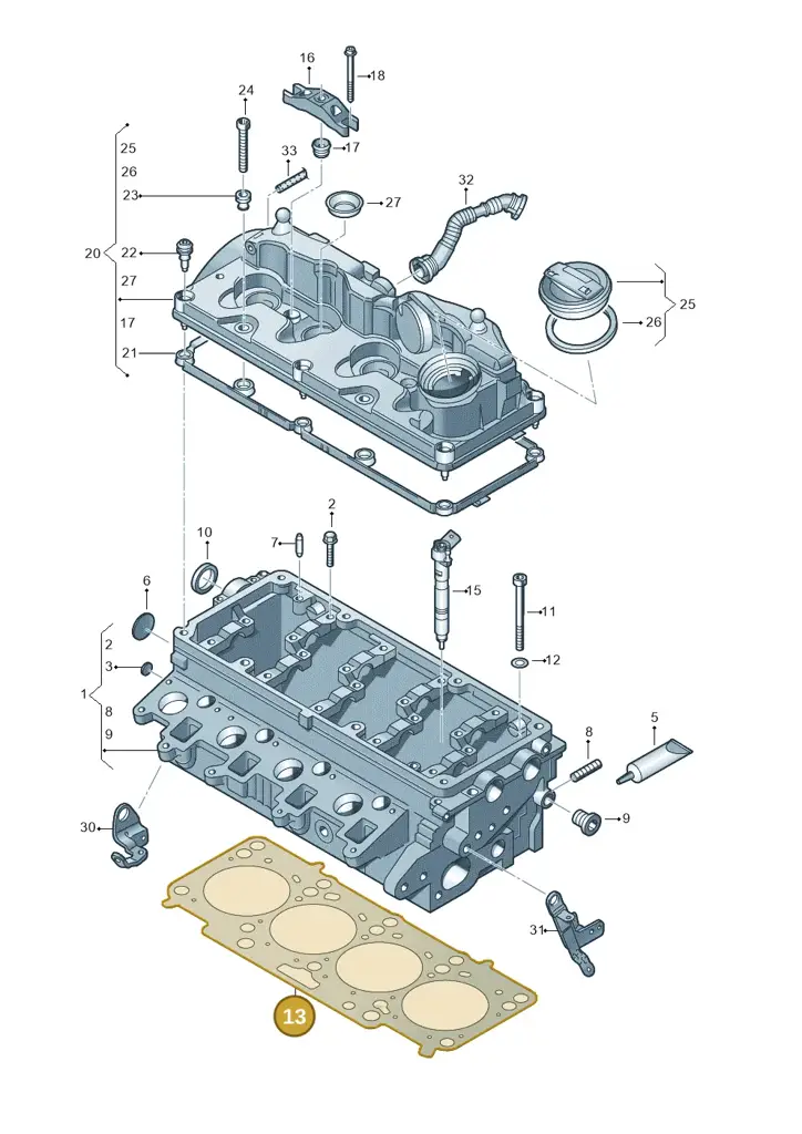 03L103383BS — Volkswagen Caddy kombi (2015-2020) diagram 649103550, position 13