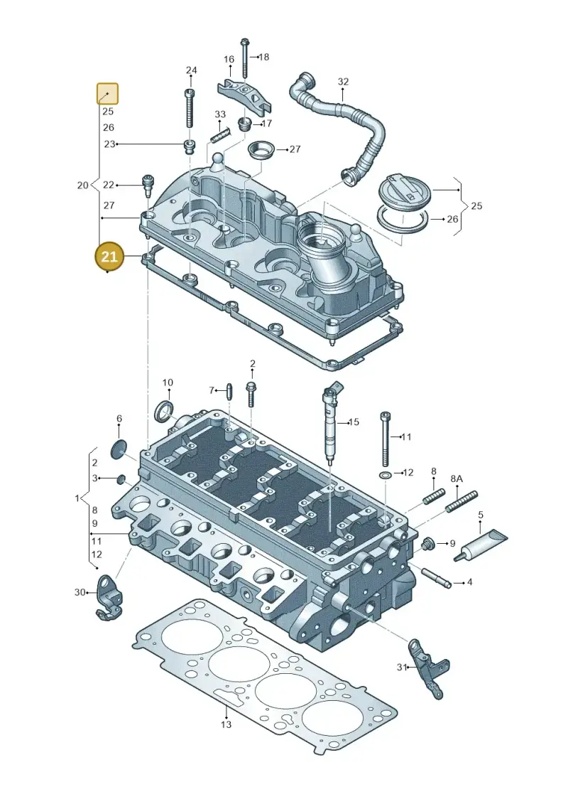 03L103483C — Volkswagen Caravelle (2015-2019) diagram 679103600, position 21