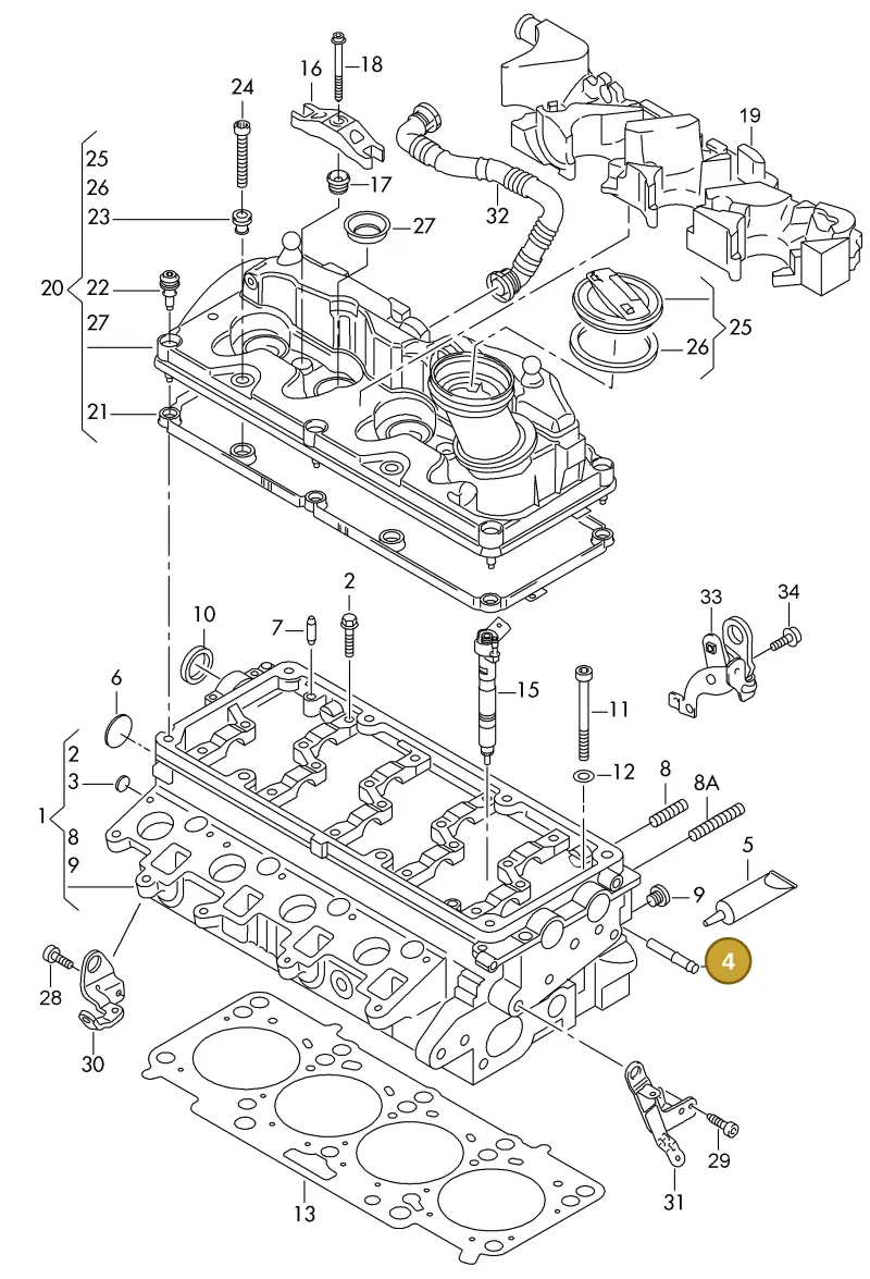 03L103499B — Volkswagen DIES.-IND.-MOT.1,9>2,0 08> (2007-) diagram 425103650, position 4