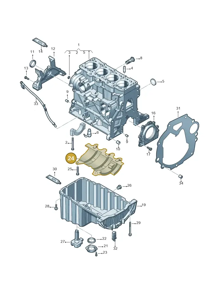 03L103623A — Volkswagen Amarok twin cab (2022-) diagram 683103200, position 24