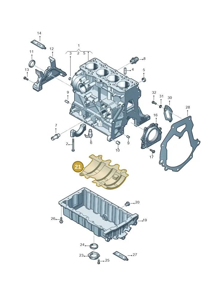 03L103623B — Volkswagen Caravelle (2015-2019) diagram 679103200, position 21