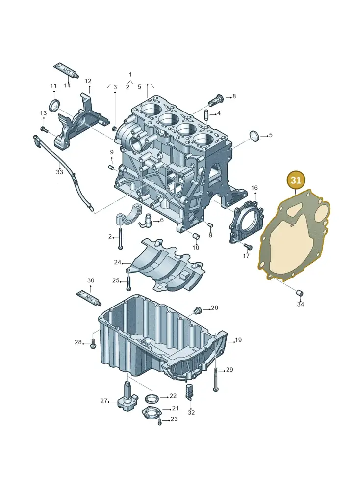 03L103647N — Volkswagen Amarok twin cab (2022-) diagram 683103200, position 31