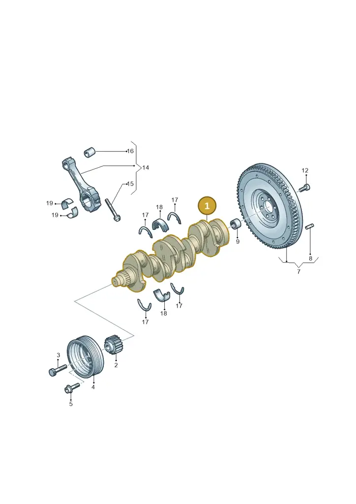 03L105021F — Volkswagen Caddy kombi (2015-2020) diagram 649105250, position 1