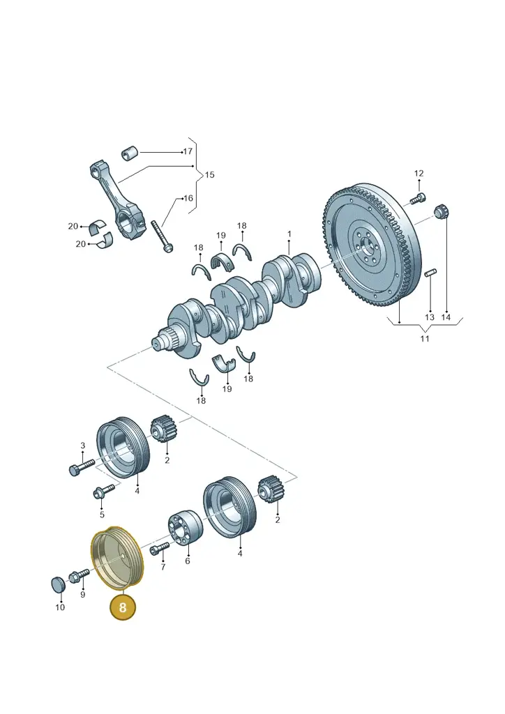 03L105255A — Volkswagen Crafter 35 panel (2011-2016) diagram 722105100, position 8