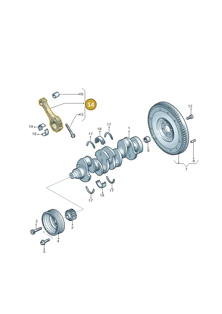 03L105401B — Volkswagen Ameo 1,0 (2016-2020) diagram 649105250, position 14
