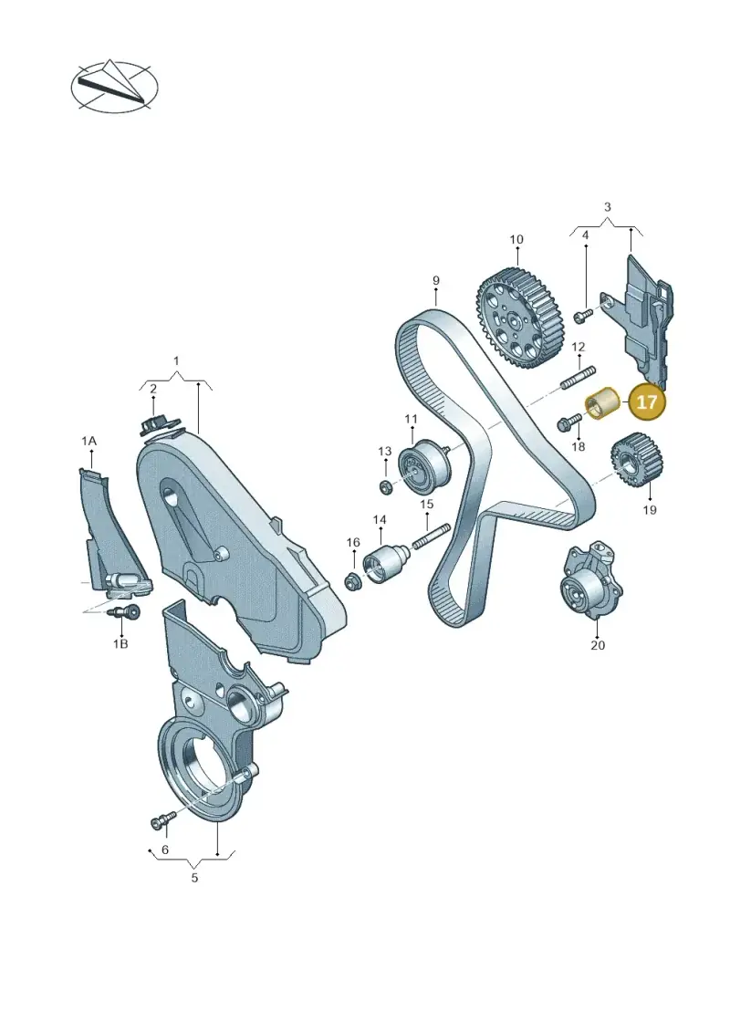 03L109244K — Volkswagen Transport. multivan (2019-2024) diagram 746109800, position 17