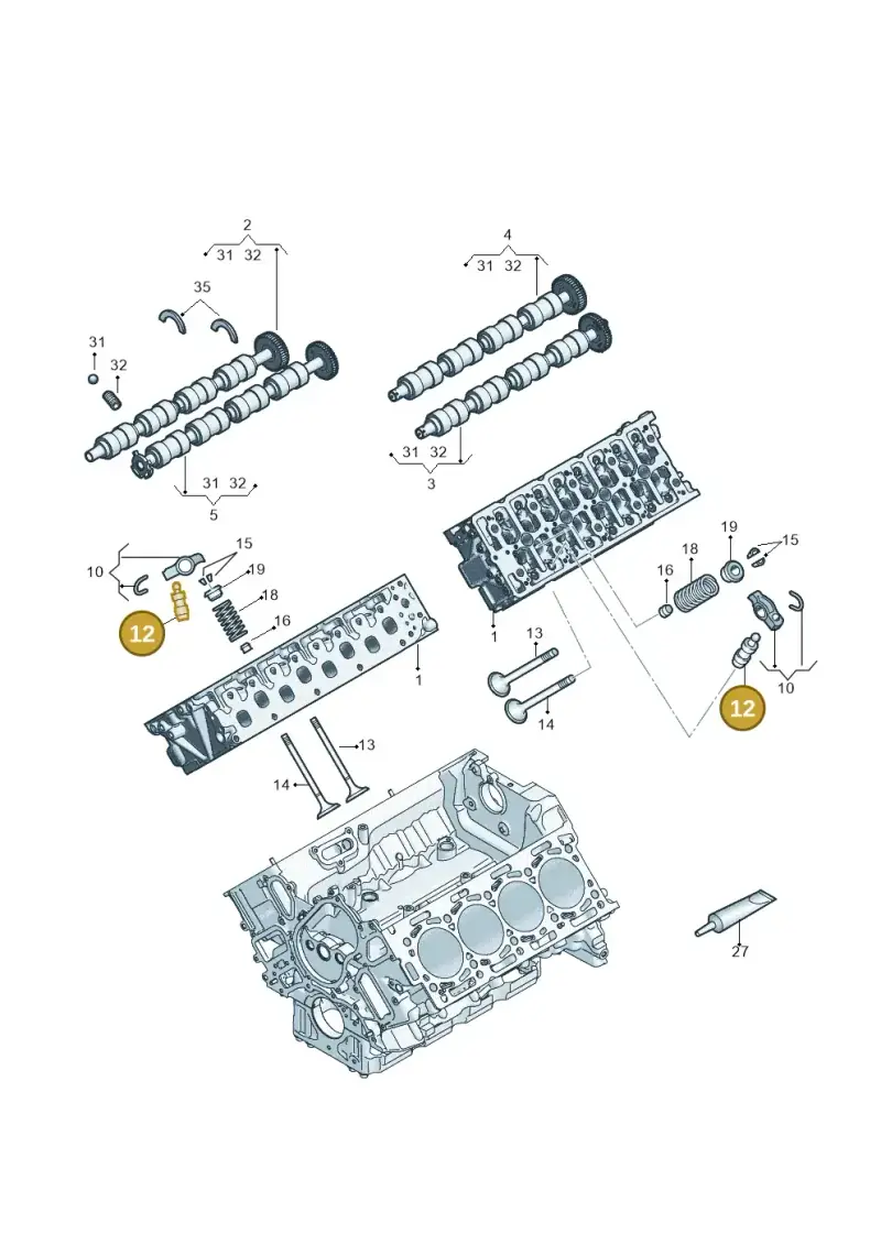 03L109521 — Volkswagen Touareg (2017-2023) diagram 439109050, position 12